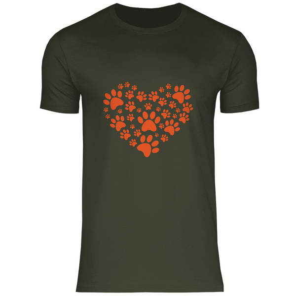 Pfoten-Herz - Herren T-Shirt