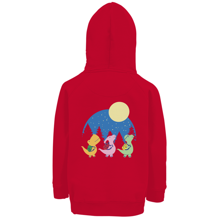 3 Dinos Premium Bio Kinderhoodie mit Rückendruck - Textilzauber