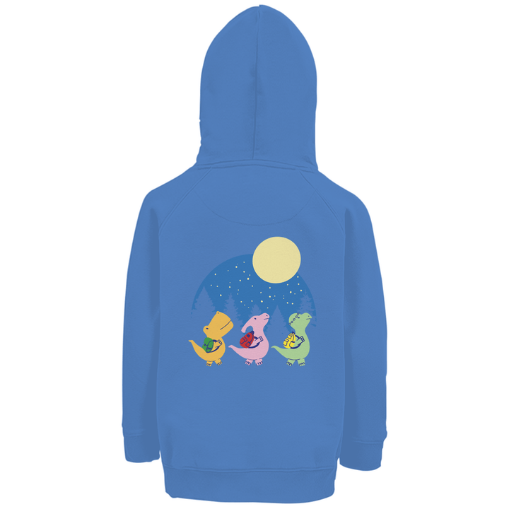 3 Dinos Premium Bio Kinderhoodie mit Rückendruck - Textilzauber