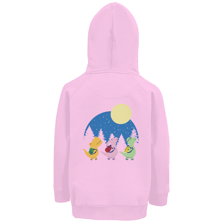 3 Dinos Premium Bio Kinderhoodie mit Rückendruck - Textilzauber