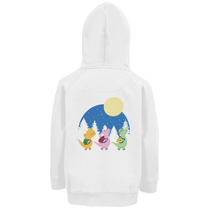 3 Dinos Premium Bio Kinderhoodie mit Rückendruck - Textilzauber