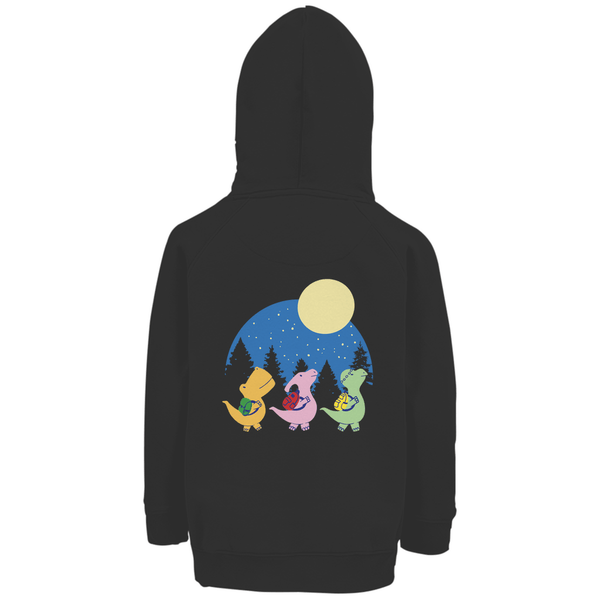 3 Dinos Premium Bio Kinderhoodie mit Rückendruck - Textilzauber