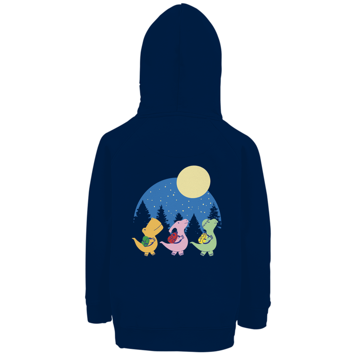 3 Dinos Premium Bio Kinderhoodie mit Rückendruck - Textilzauber