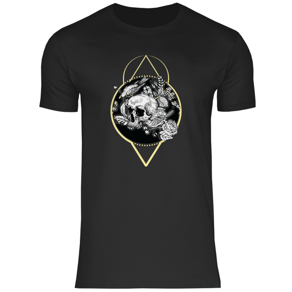 Schädel und Blumen - Herren T-Shirt