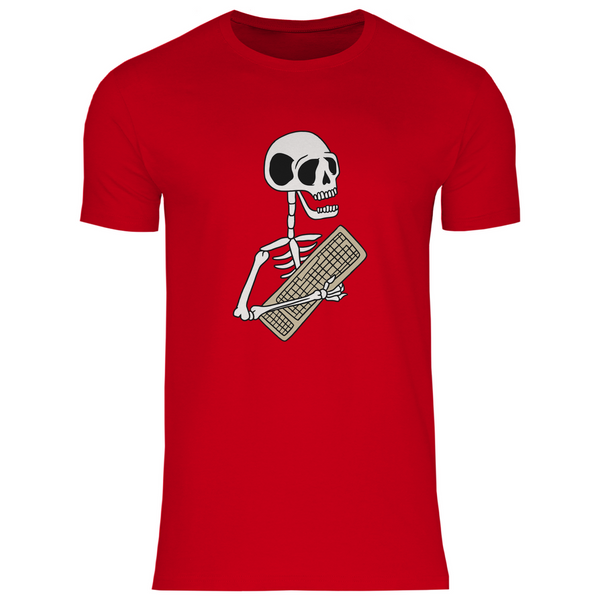 Skelett mit Tastatur - Herren T-Shirt