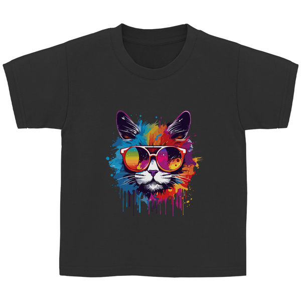 Trendige Katze - Kinder T-Shirt