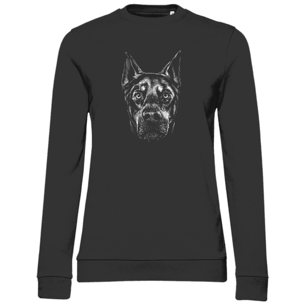 Monochromer Dobermann - Damen Sweatshirt