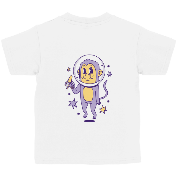 Affe im Weltraum - Kinder T - Shirt mit Rückendruck - Textilzauber