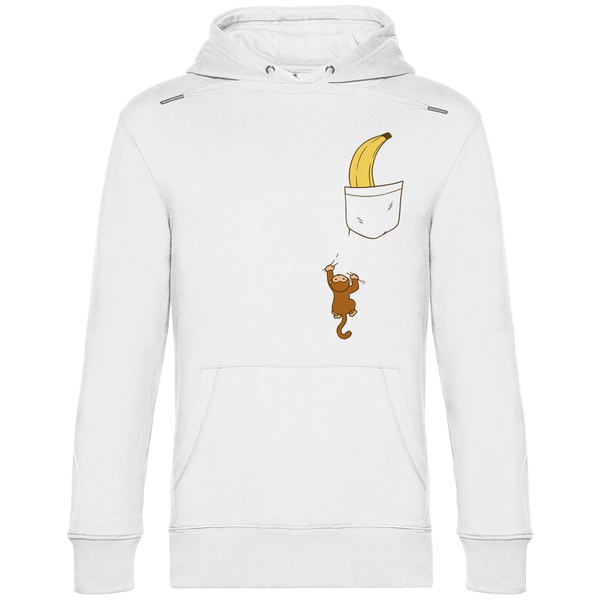 Affe mit Banane in Brusttasche - Herren Hoodie - Textilzauber