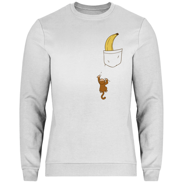 Affe mit Banane in Brusttasche - Herren Sweatshirt - Textilzauber