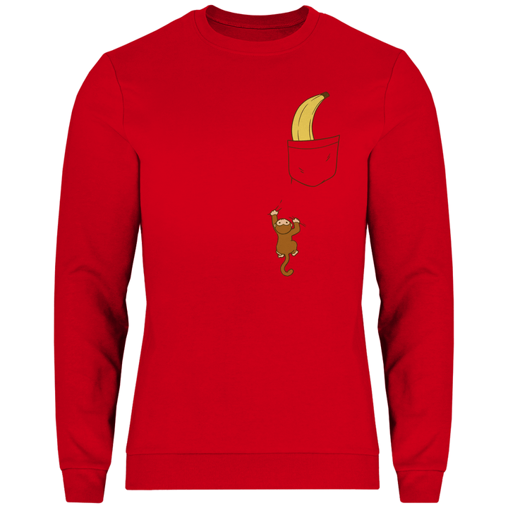 Affe mit Banane in Brusttasche - Herren Sweatshirt - Textilzauber