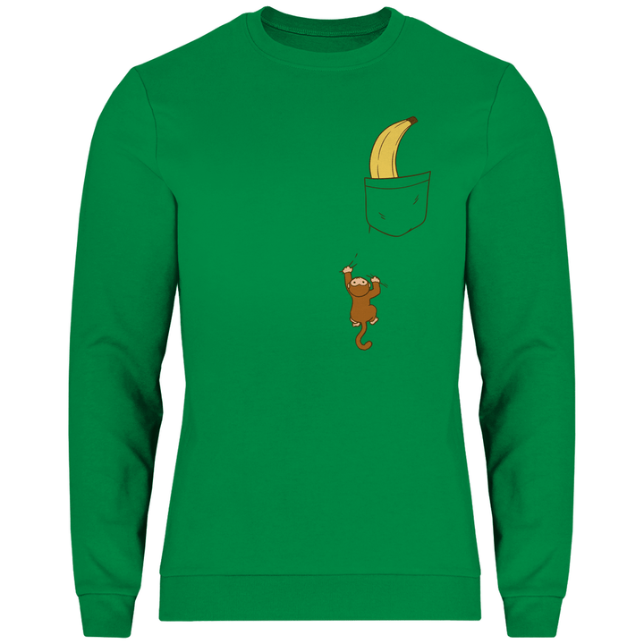 Affe mit Banane in Brusttasche - Herren Sweatshirt - Textilzauber