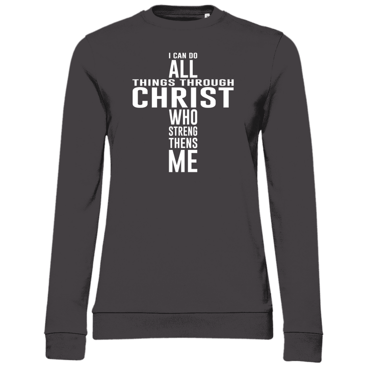 Alles dank Christus - Damen Sweatshirt - Textilzauber