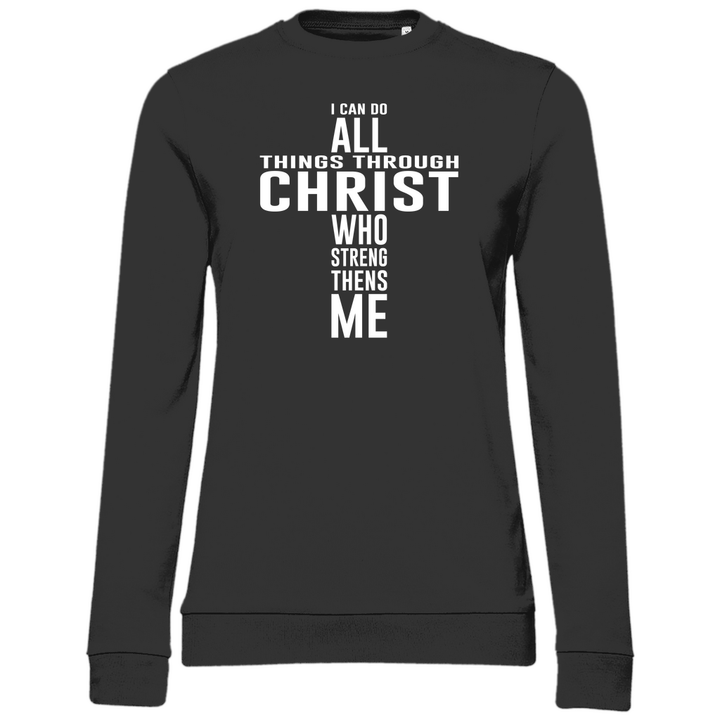 Alles dank Christus - Damen Sweatshirt - Textilzauber