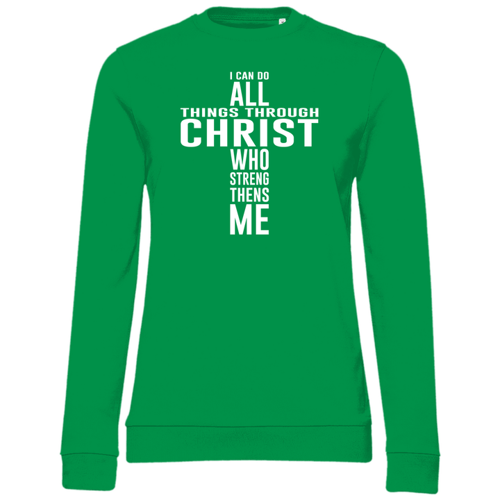 Alles dank Christus - Damen Sweatshirt - Textilzauber
