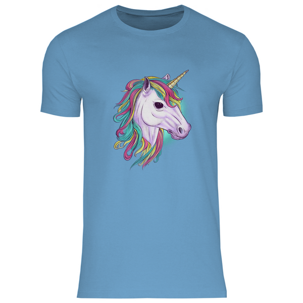 Regenbogen-Einhornkopf - Herren T-Shirt
