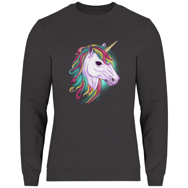 Regenbogen-Einhornkopf - Herren Sweatshirt