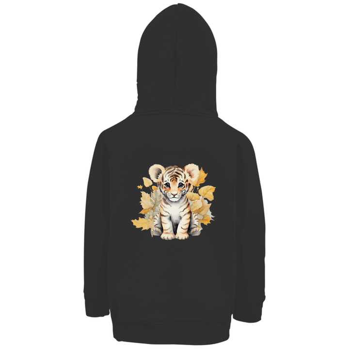 Baby - Tiger - Premium Bio Kinderhoodie mit Rückendruck - Textilzauber