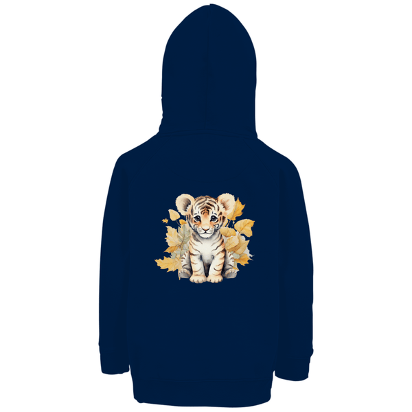 Baby - Tiger - Premium Bio Kinderhoodie mit Rückendruck - Textilzauber