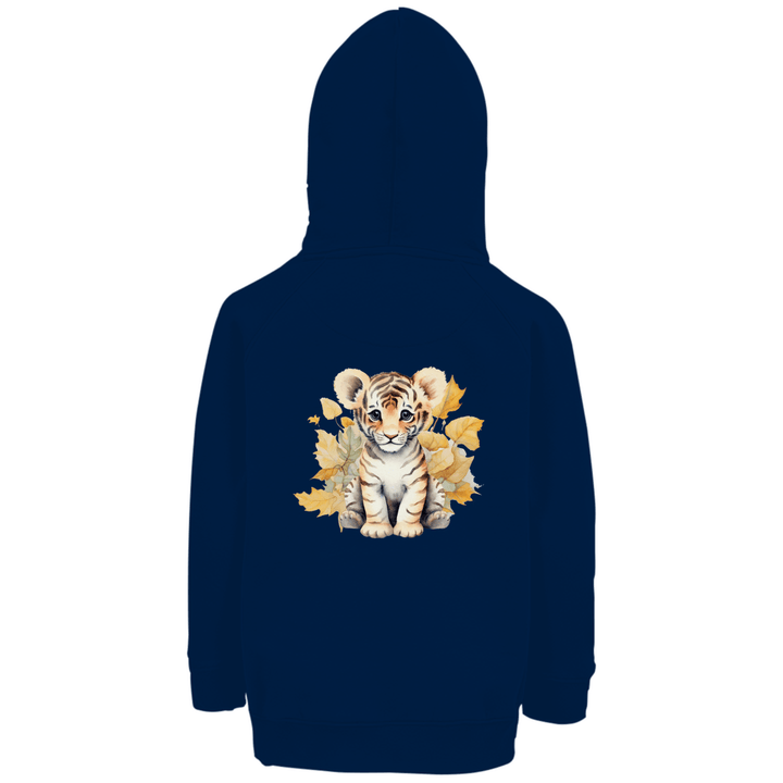 Baby - Tiger - Premium Bio Kinderhoodie mit Rückendruck - Textilzauber