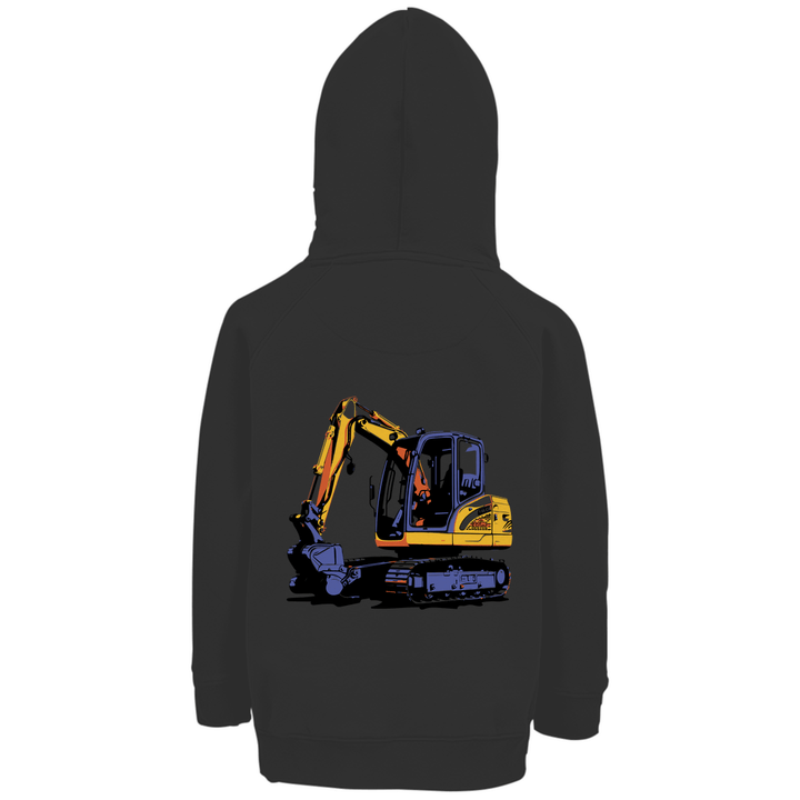 Bagger Premium Bio Kinderhoodie mit Rückendruck - Textilzauber