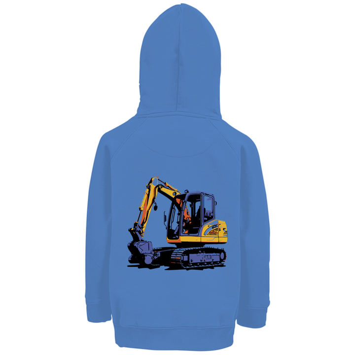 Bagger Premium Bio Kinderhoodie mit Rückendruck - Textilzauber