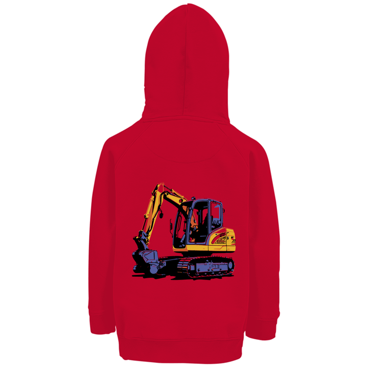 Bagger Premium Bio Kinderhoodie mit Rückendruck - Textilzauber