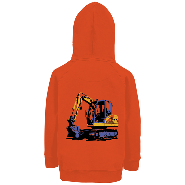 Bagger Premium Bio Kinderhoodie mit Rückendruck - Textilzauber