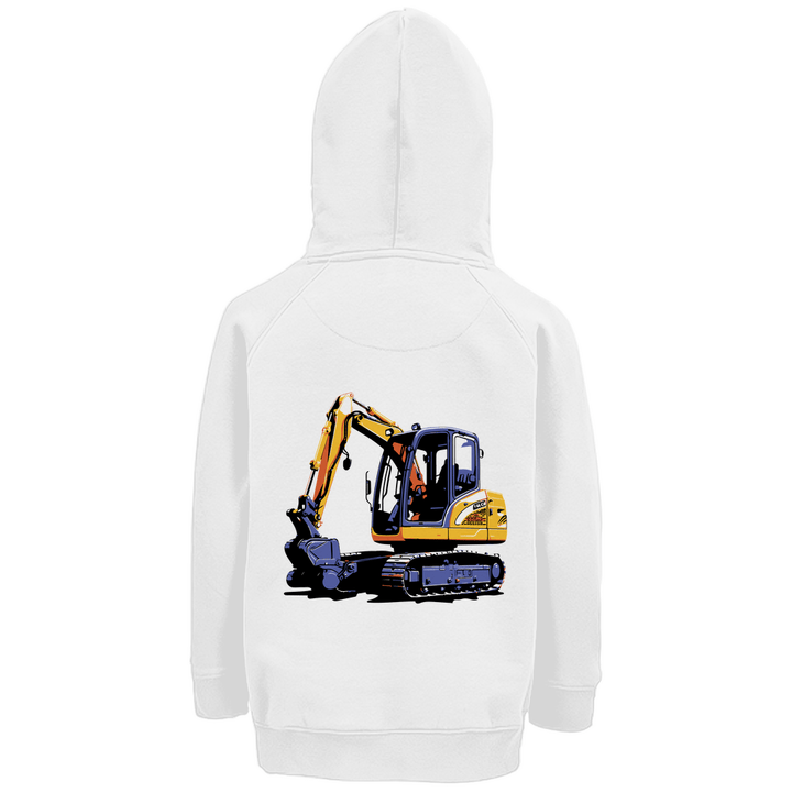 Bagger Premium Bio Kinderhoodie mit Rückendruck - Textilzauber