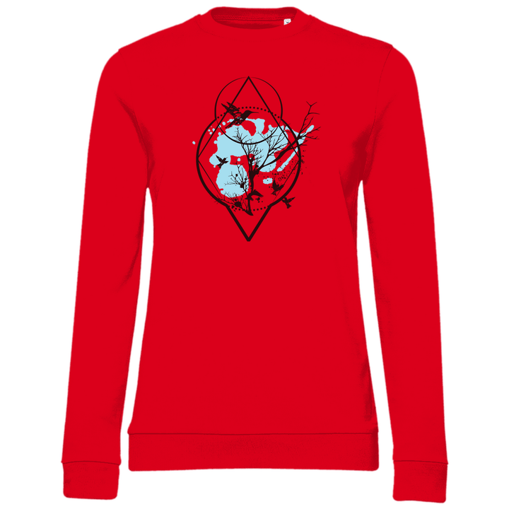 Baum und Vögel - Damen Sweatshirt - Textilzauber