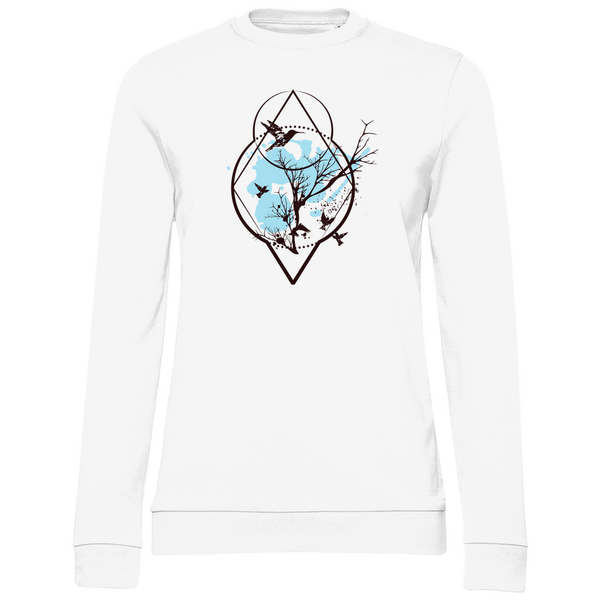 Baum und Vögel - Damen Sweatshirt - Textilzauber