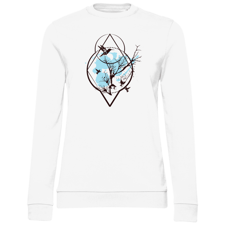 Baum und Vögel - Damen Sweatshirt - Textilzauber