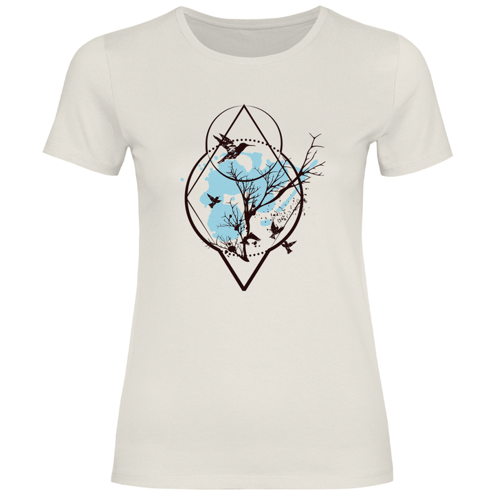 Baum und Vögel - Damen T - Shirt - Textilzauber