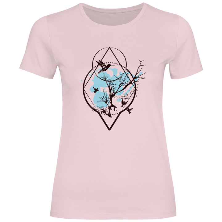 Baum und Vögel - Damen T - Shirt - Textilzauber