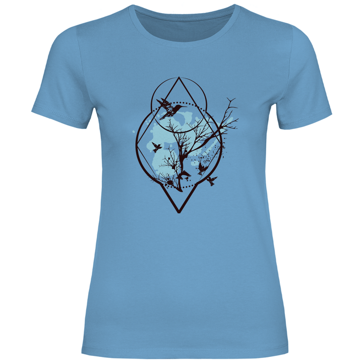 Baum und Vögel - Damen T - Shirt - Textilzauber