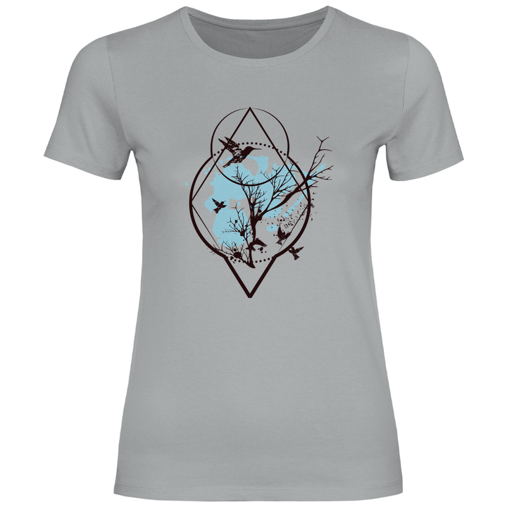 Baum und Vögel - Damen T - Shirt - Textilzauber