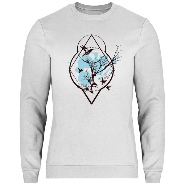 Baum und Vögel - Herren Sweatshirt - Textilzauber