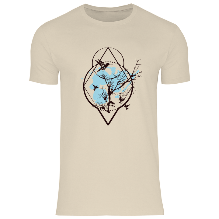Baum und Vögel - Herren T - Shirt - Textilzauber