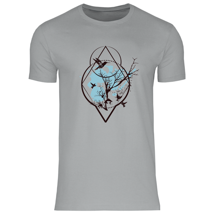Baum und Vögel - Herren T - Shirt - Textilzauber