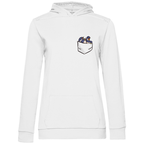 Vögel in Brusttasche - Damen Hoodie