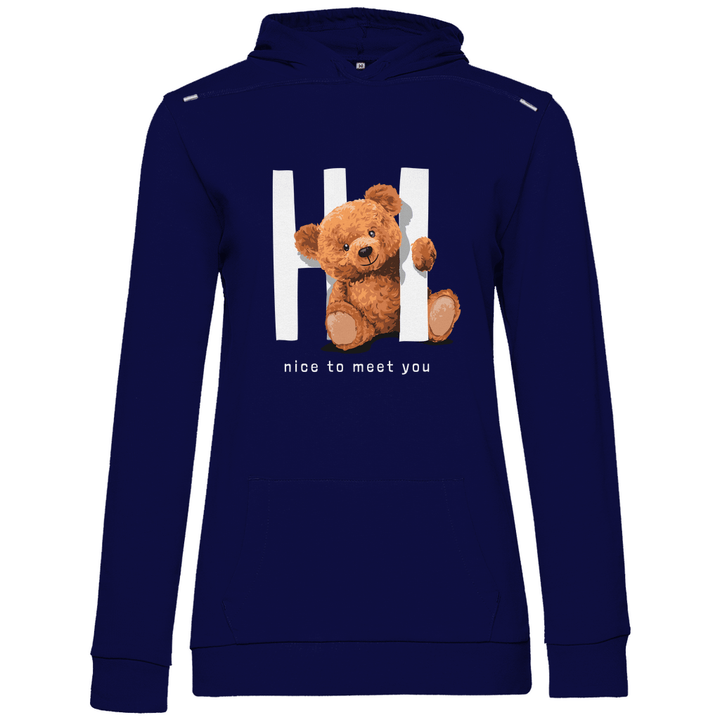 Begrüßungs Teddy - Damen Hoodie - Textilzauber