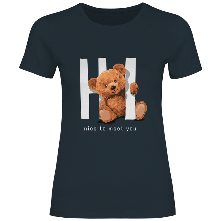 Begrüßungs Teddy - Damen T - Shirt - Textilzauber