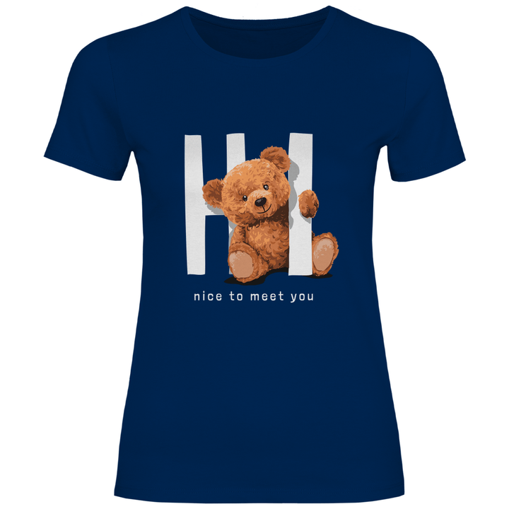 Begrüßungs Teddy - Damen T - Shirt - Textilzauber
