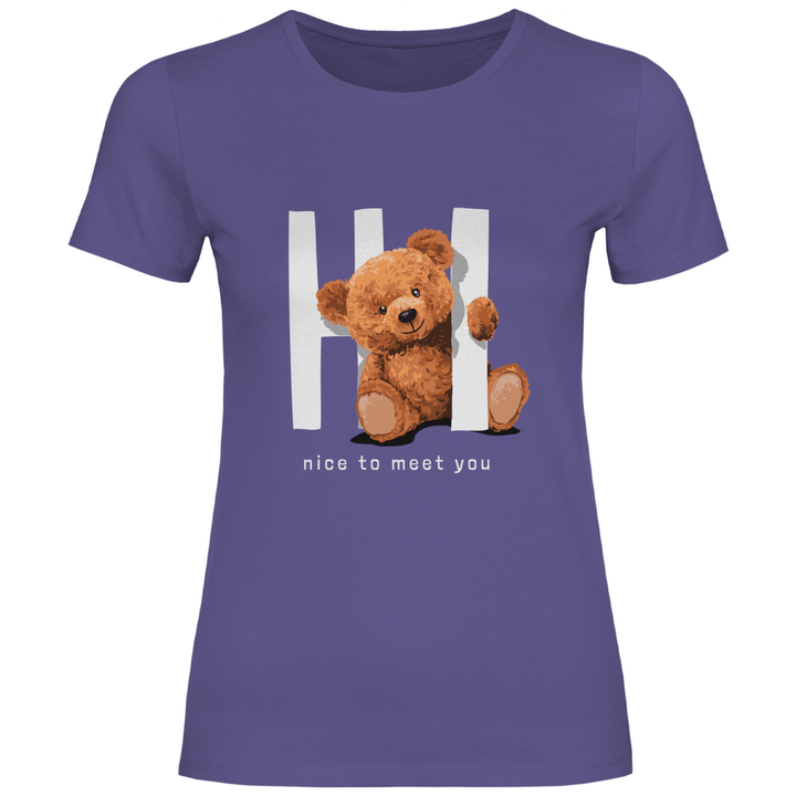 Begrüßungs Teddy - Damen T - Shirt - Textilzauber