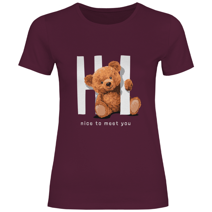 Begrüßungs Teddy - Damen T - Shirt - Textilzauber