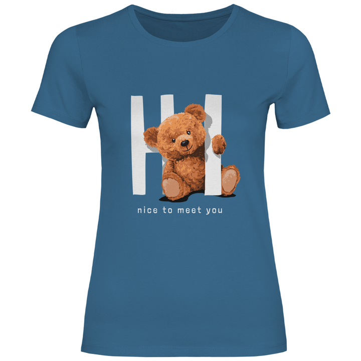 Begrüßungs Teddy - Damen T - Shirt - Textilzauber