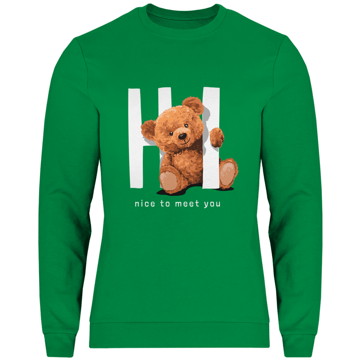 Begrüßungs Teddy - Herren Sweatshirt - Textilzauber
