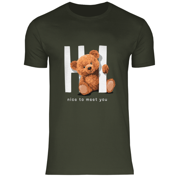 Begrüßungs Teddy - Herren T - Shirt - Textilzauber