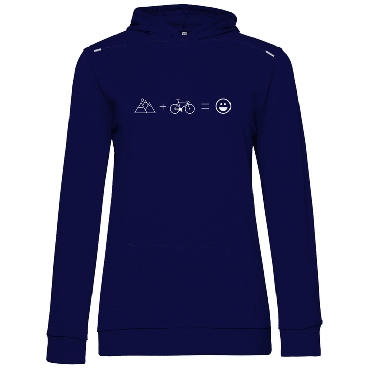 Berge & Rad = Glück - Damen Hoodie - Textilzauber