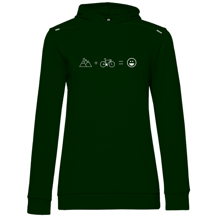 Berge & Rad = Glück - Damen Hoodie - Textilzauber